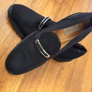 Coach New York men's grey wool on leather Loafers